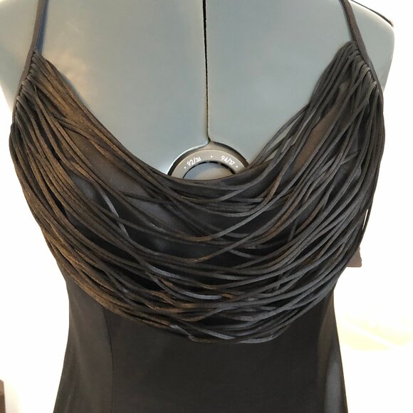 Rimini Long Luxurious Black Evening Gown Spaghetti Straps Size 8 - Picture 3 of 14